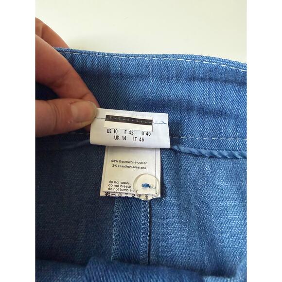 Vintage AKRIS punto denim skirt- Size US 10 - Picture 3 of 4